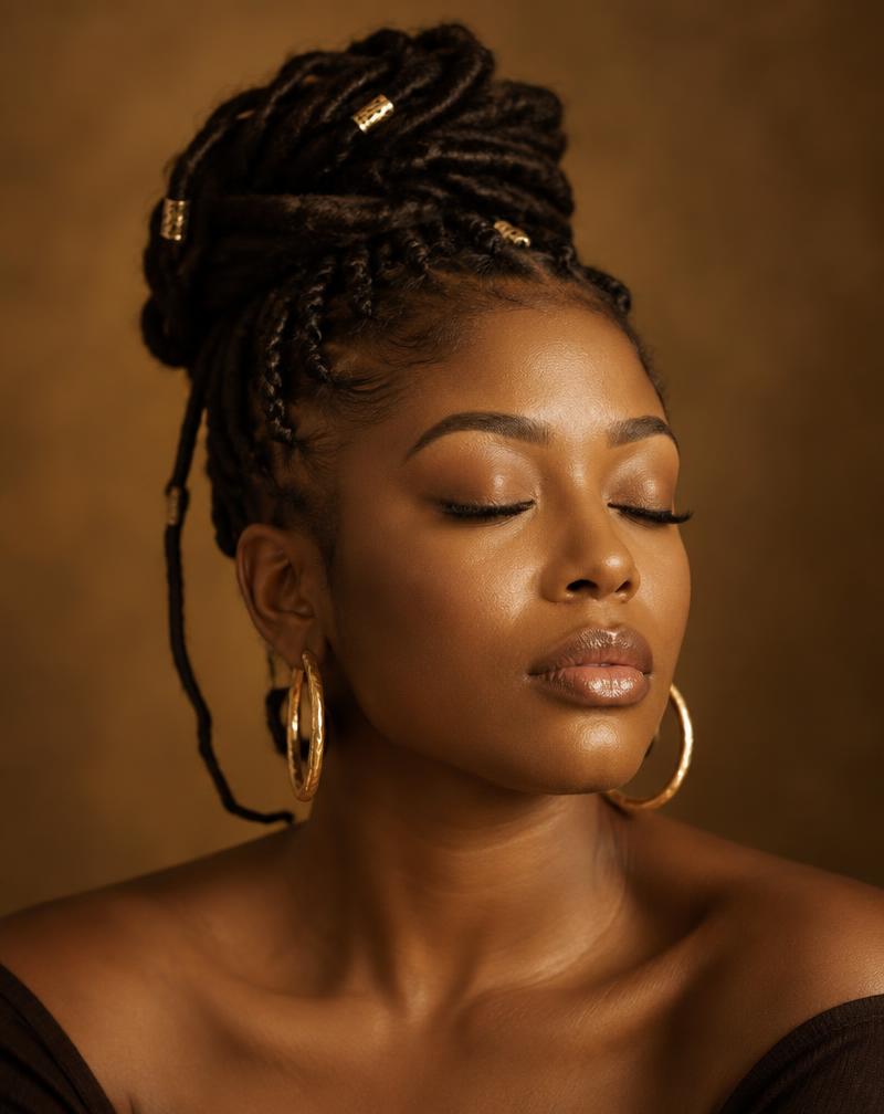 Natural hair and loc portrait from the House