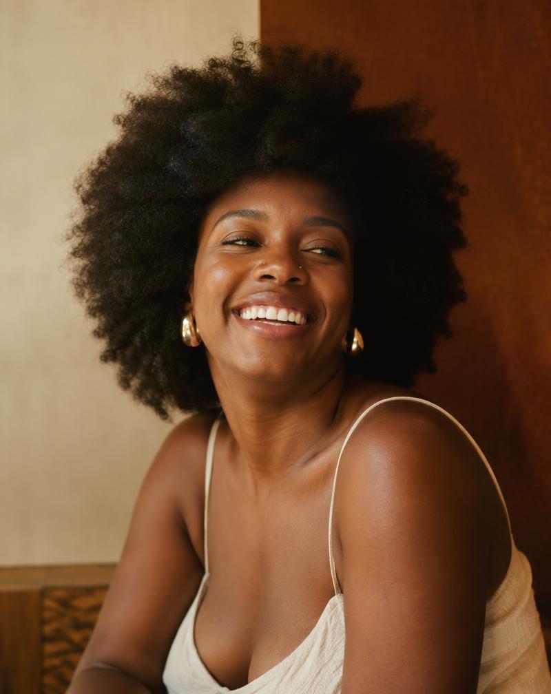 Natural hair and loc portrait from the House